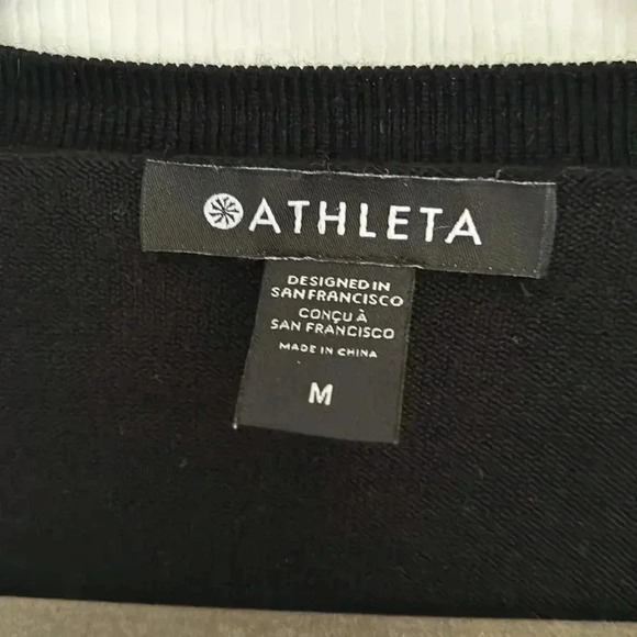 Athleta Black Light Weight Cardigan V Neck - Size M - Picture 4 of 7